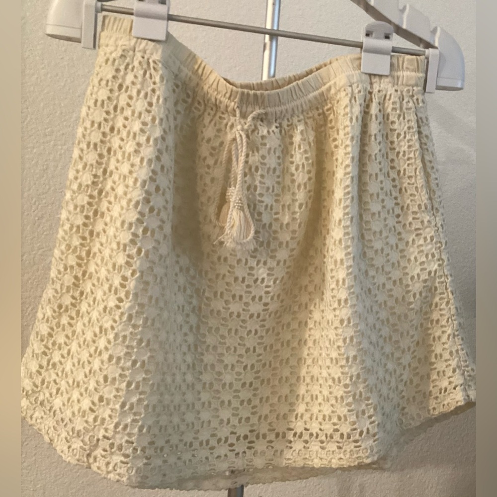 Lucky Brand Cream Crochet Mini Skirt